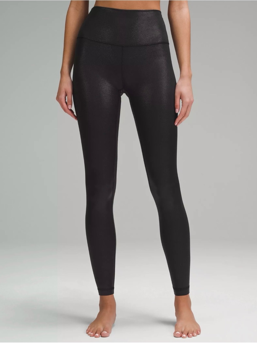 High-Waist Faux Leather Black Leggings - Women